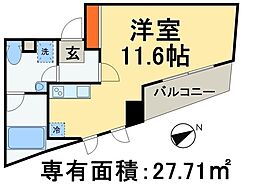 エンデュランス松戸 ワンルームの間取図画像