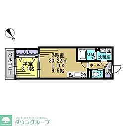 Glam南流山 1LDKの間取図画像