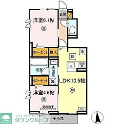 リッシュセゾン O 2LDKの間取図画像