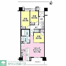 アイエアクロスシティ 3LDKの間取図画像