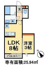 Grandeforet 1LDKの間取図画像