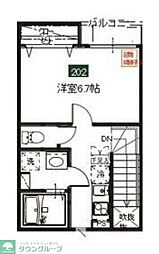 メルディア野田B 1Kの間取図画像