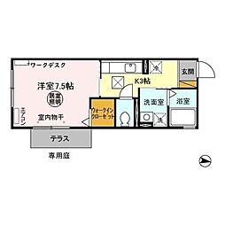 KS.フォンティーヌ 1Kの間取図画像