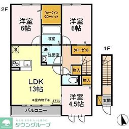 AiryGardenB 3LDKの間取図画像