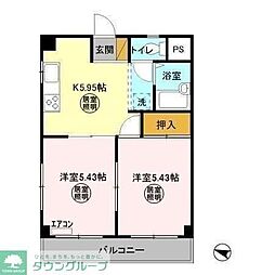 ハートリーフレジデンス 2Kの間取図画像