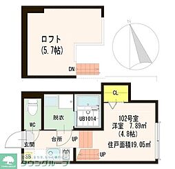 ドミールエリノ ワンルームの間取図画像