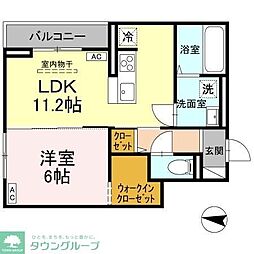 ソレイユ・イースト 1LDKの間取図画像