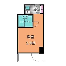 アネックス茗荷谷 10階ワンルームの間取り