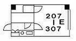 グランハイツ 4階ワンルームの間取り