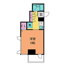 白山Ｙビルディング 5階ワンルームの間取り