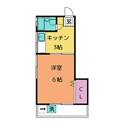 プランドール小日向 1階1Kの間取り