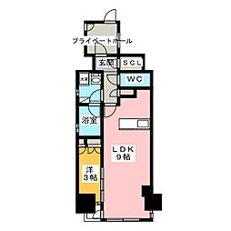 グランカーサ本駒込 5階1LDKの間取り