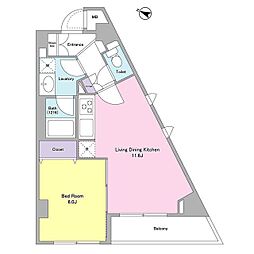 コンフォリア文京白山 4階1LDKの間取り