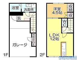 ザ・ライフ南薫プレミアガレージ A 1階1LDKの間取り