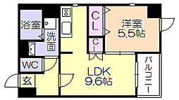 J-PLACE久留米 1LDKの間取図画像