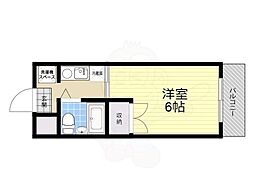 Kビル 1Kの間取図画像