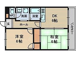 シャトー太田 2DKの間取図画像