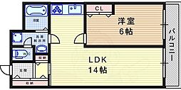クリアレジデンス塚口 1LDKの間取図画像