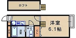 レオパレスアプライズ塚口 1Kの間取図画像