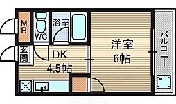 メゾンピッコロ塚口 1DKの間取図画像