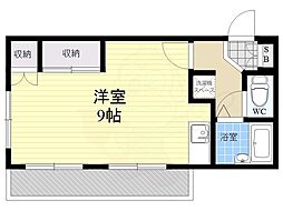 プレシード阪急園田 ワンルームの間取図画像