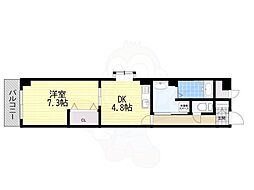 グランデル武庫之荘 1DKの間取図画像