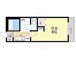 レジーナ南塚口 1Kの間取図画像