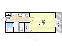 CASA武庫川E 1Kの間取図画像