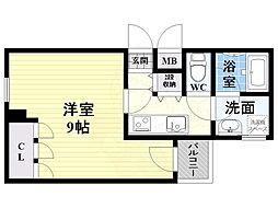 美雄館 1Kの間取図画像