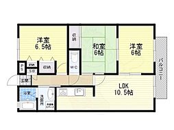 オリーブハイツ 3LDKの間取図画像