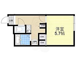 レオパレスカリヨ尼崎 1Kの間取図画像
