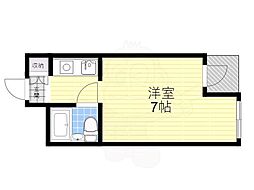 園田大松ハイツ 1Kの間取図画像