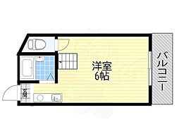 プチグレイス塚口壱番館 ワンルームの間取図画像