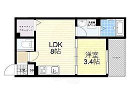 REGIES塚口南1 1LDKの間取図画像