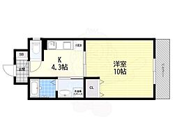 アーデン塚口 1DKの間取図画像