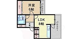 ハッピーコート塚口駅前 1LDKの間取図画像