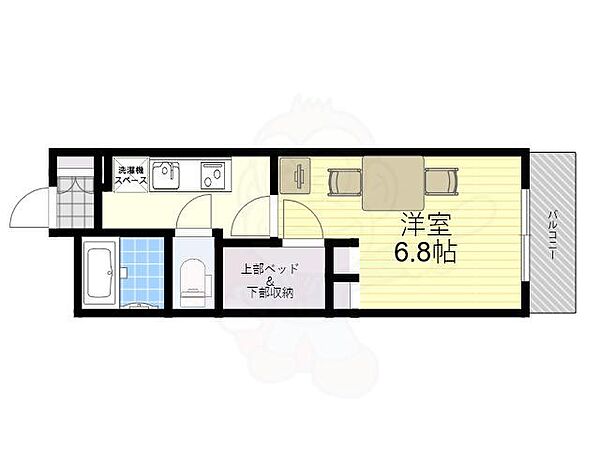 兵庫県尼崎市南塚口町８丁目(賃貸アパート1K・3階・19.87㎡)の写真 その2