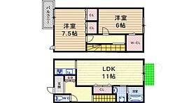 Casa Dolce B棟  ｜ 兵庫県尼崎市塚口町６丁目（賃貸テラスハウス2LDK・1階・66.61㎡） その2