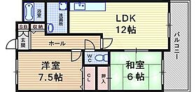 兵庫県尼崎市南武庫之荘１丁目（賃貸マンション2LDK・5階・60.00㎡） その2