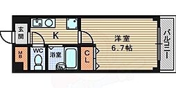 阪急神戸本線 塚口駅 徒歩3分の賃貸マンション 4階1Kの間取り