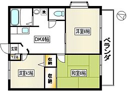 グリーンシティ 3DKの間取図画像