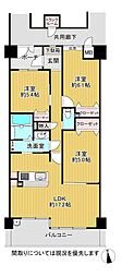 リヴェール富雄二番館 2SLDKの間取図画像