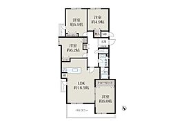 木津かぶと台10棟 4LDKの間取り