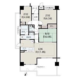 ローレルスクエア木津川台第2期15番館 3LDKの間取図画像