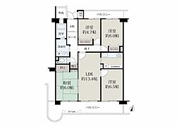 高の原アーバンコンフォートD棟 4LDKの間取り
