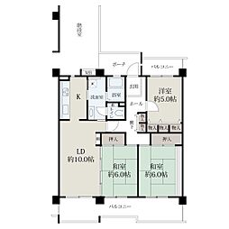 パークヒルズくすのき中央3号棟 3LDKの間取図画像