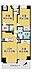 間取り：3LDK、価格1890万円、専有面積70.43m2、バルコニー面積7.18m2　間取り図です。