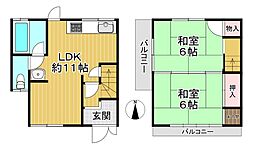 近鉄橿原線 田原本駅 徒歩12分 2LDKの間取り