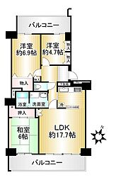 草津ロジュマン 3LDKの間取り