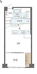 プラザ新大阪 1LDKの間取図画像